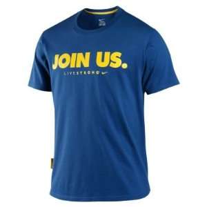  Nike Livestrong Join Us Mens T Shirt Blue Size XXL 2XL 