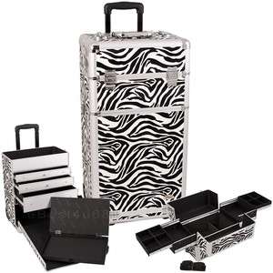 Cosmetic Rolling Makeup Train Case Aluminum CR1 with Drawers and 