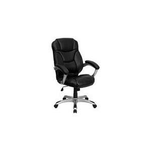 com High Back Double Padded Black Leather Office Chair   Eco Friendly 