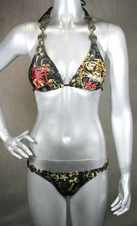 ED HARDY 2pc 3 Ring Black Tiger Bikini Swimsuit  