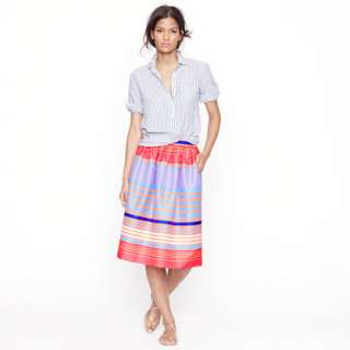 Collection Neon stripe skirt   A line/Full   Womens skirts   J.Crew