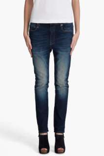 R13 Slouchy Skinny Dakota Blue Jeans for women  