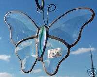 Beveled stained glass butterfly suncatcher made in USA  
