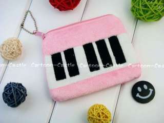 Piano Key Plush Wallet Coin Purse Pocket Pink 26154  