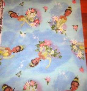 Disney Princess Frog Tiana Fleece Fabric Anti Pill BLUE  