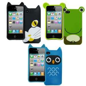  EMPIRE Apple iPhone 4 / 4S 3 Pack of Poly Case Covers (Owl 
