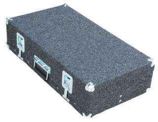 Solid built wood construction with heavy grey felt covering, metal 