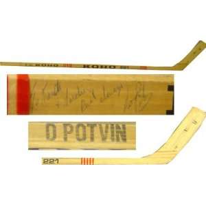  Autographed Dennis Potvin Signed Game Used Hockey Stick 