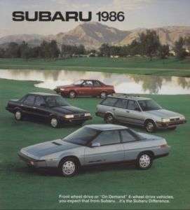 1986 Subaru Line Sales Brochure XT Loyale RX GL Brat  