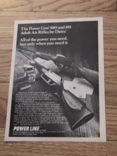 1974 POWER LINE BY DAISY ADVERTISEMENT GUN AD TARGETS A  
