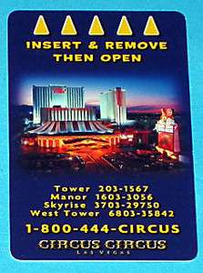 Circus Circus Hotel Casino Las Vegas Room Key Card  