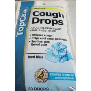  Top Care Cough Drops Ice Blue flavor (30 Drops) Health 