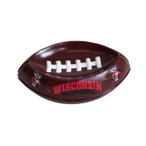   Badgers Collegiate Football Shaped Soap Dishes 6.5