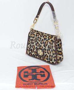 SALE TORY BURCH haircalf leopard print CITY bag  