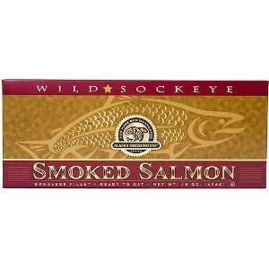 Alaska Smokehouse Smoked Sockeye Salmon Fillet In Gold, 16 Ounce Gift 
