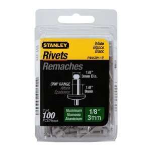Stanley PAA42W 1B 100 Pack 1/8 Inch x 1/8 Inch White Aluminum Rivets