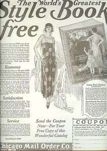 1924 CHICAGO Mail Order Co CATALOG AD~flapper~fashion  
