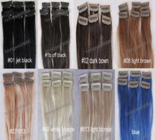  pcs 1.5 width real human hair clips in on extensions colors  