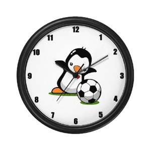 Penguin Soccer Player Wall Clock