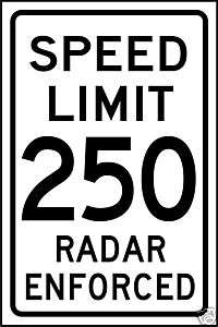 Reflective Speed Limit Interstate Highway Route Sign  