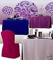 Table, Poly Stripe Fitted Tablecloth, Pleated Corner  