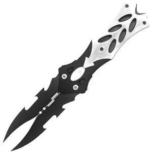  Double Bladed Fantasy Folding Knife Black Sports 