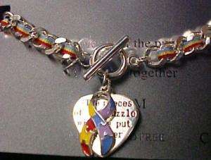 Autism Puzzle Ribbon Heart Link Toggle Bracelet New  