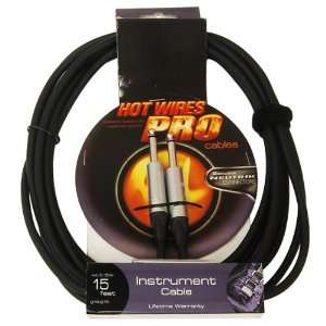  Hot Wires IC15NN 15 Feet 1/4 Inch To 1/4 Inch Instrument 
