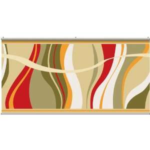  Groovy Wave   Red Minute Mural Wall Covering Kitchen 