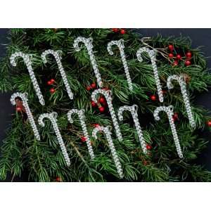  Candy Cane Christmas Ornaments Hand Blown Glass Crystal 