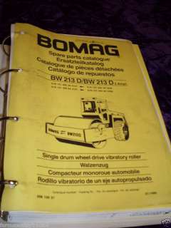 Bomag BW213D Vibratory Roller Parts Manual  