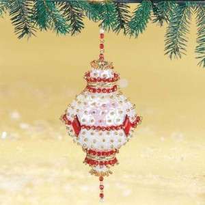 Ruby Sequin Beaded Christmas Ornament Kit Makes 4  