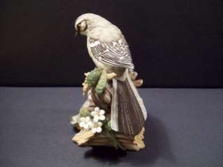   RETIRED HOMCO MATERPIECE PORCELAIN MOCKING BIRD AND BABY FIGURINE 1979