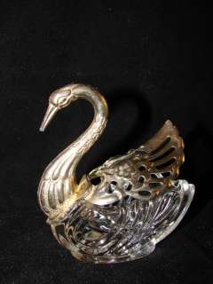 Vintage Swan Open Salt Dip Sterling Plated?  