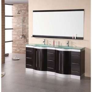  Sink Vanity Set with Tempered Glass Countertop