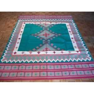  7x9 Hand Knotted Dhurry India Rug   77x98