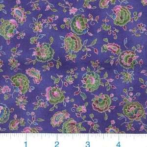   Wide Kashmir Lotus Purple Fabric By The Yard Arts, Crafts & Sewing