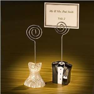  Wedding Favors   Groom and Bride Place card Holders Set of 