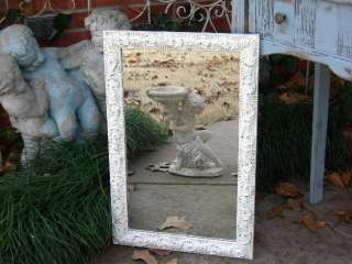 SHABBY Fabulous FRENCH WHITE MIRROR~CHIC OLD FRAME  