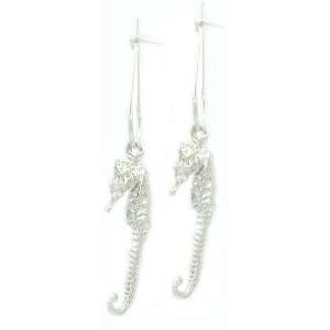  Solid Sterling Silver Seahorse Earrings  Jewelry