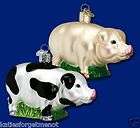 SPOTTED B&W PIG OLD WORLD CHRISTMAS ORNAMENT 12121