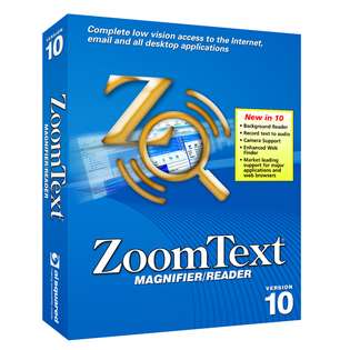 ZoomText Magnifier / ScreenReader   English CD Version 10 