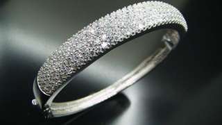 Micro Pave Cz Tennis Bracelet Sterling Silver Bangle  