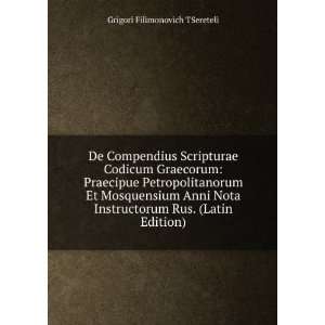  Rus. (Latin Edition) Grigori Filimonovich TSereteli Books