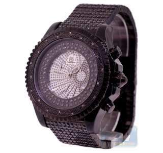   Black PVD Diamond Mens Black Iced Out Bracelet Large Watch  