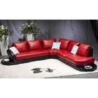 Tosh Furniture Modern Red/Black Leather Sectional Sofa