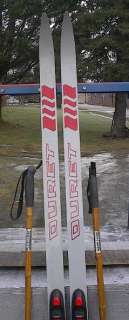 The skis are signed DURET. Measures 73 (190 cm) long. Have NNN 
