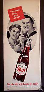 1943 Canada Dry SPUR Cola Soft Drink Soda vintage ad  