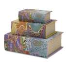   Set of 3 Bohemian Paisley Decorative Book Style Boxes 11.25