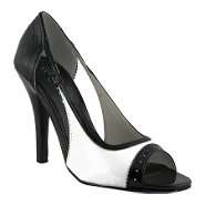 Highest Heel Womens Audrey   Black/White Patent 